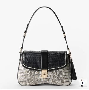 NWT BRAHMIN Nerida silver/black bag